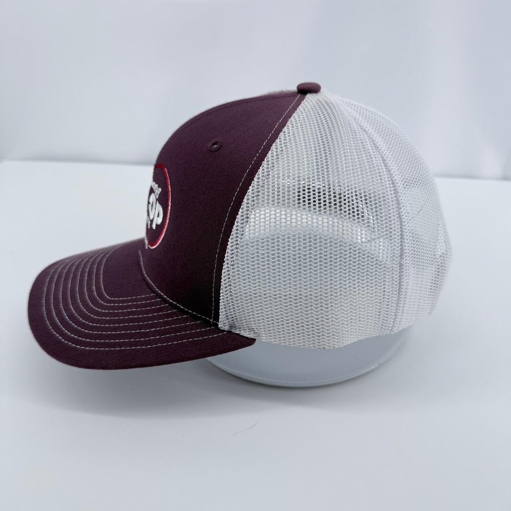 Richardson 112 CO-OP Trucker Hat Mens OSFA Maroon White Texas Producers Mesh Cap - Picture 2 of 11